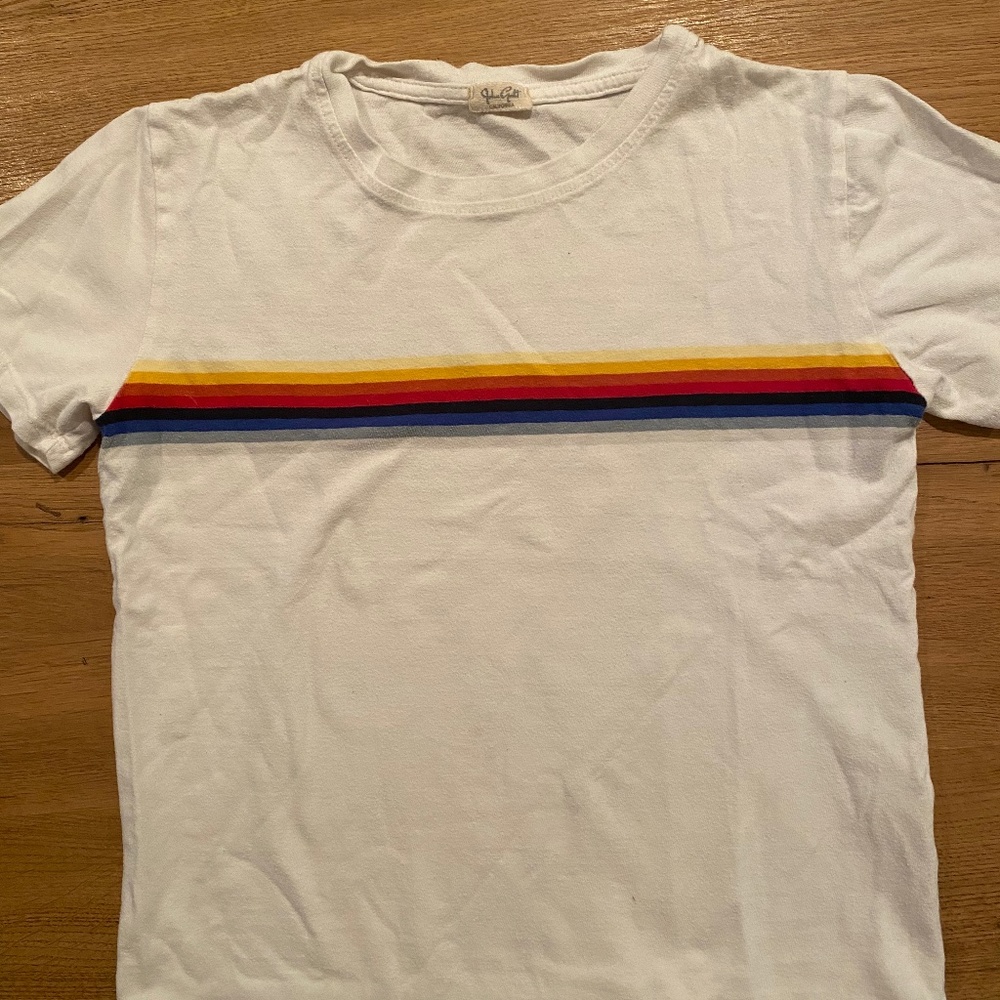 Rare Brandy Melville Crop Top with Rainbow Stripe